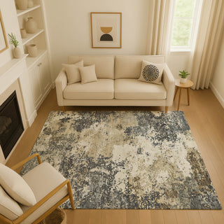 Dalyn Lumara LM4 Pewter Area Rug Lifestyle Image Feature