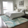 Dalyn Lorenzo LN1 Teal Machine Washable Area Rug Lifestyle Image Feature