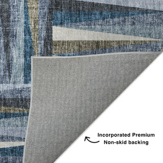 Dalyn Lorenzo LN2 Denim Machine Washable Area Rug Backing Image