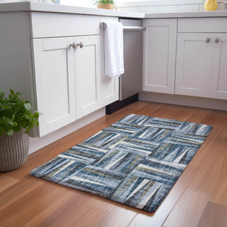 Dalyn Lorenzo LN2 Denim Machine Washable Area Rug Scatter Lifestyle Image Feature