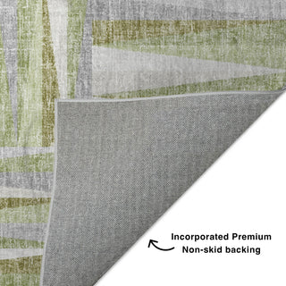 Dalyn Lorenzo LN2 Green Machine Washable Area Rug Backing Image