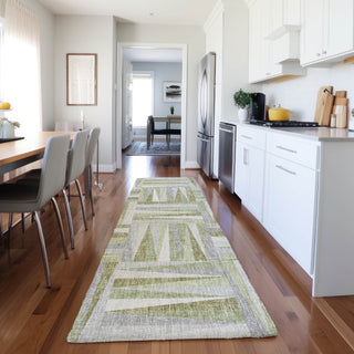 Dalyn Lorenzo LN2 Green Machine Washable Area Rug Runner Lifestyle Image Feature