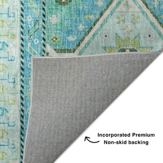 Dalyn Lorenzo LN3 Mint Machine Washable Area Rug Backing Image