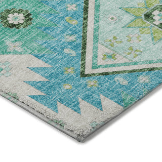 Dalyn Lorenzo LN3 Mint Machine Washable Area Rug Corner Image