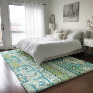 Dalyn Lorenzo LN3 Mint Machine Washable Area Rug Lifestyle Image Feature