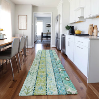 Dalyn Lorenzo LN3 Mint Machine Washable Area Rug Runner Lifestyle Image Feature