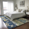 Dalyn Lorenzo LN3 Navy Machine Washable Area Rug Lifestyle Image Feature