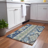 Dalyn Lorenzo LN3 Navy Machine Washable Area Rug Scatter Lifestyle Image Feature
