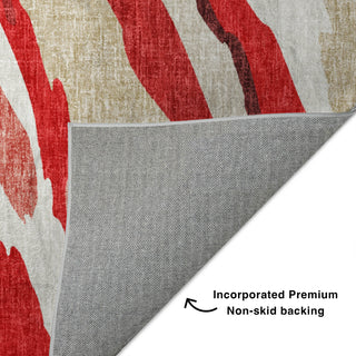 Dalyn Lorenzo LN4 Red Machine Washable Area Rug Backing Image