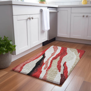 Dalyn Lorenzo LN4 Red Machine Washable Area Rug Scatter Lifestyle Image Feature
