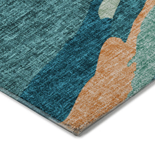 Dalyn Lorenzo LN4 Teal Machine Washable Area Rug Corner Image