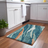 Dalyn Lorenzo LN4 Teal Machine Washable Area Rug Scatter Lifestyle Image Feature