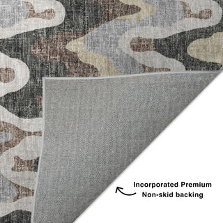Dalyn Lorenzo LN6 Charcoal Machine Washable Area Rug Backing Image