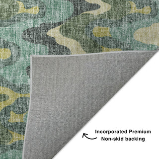 Dalyn Lorenzo LN6 Teal Machine Washable Area Rug Backing Image