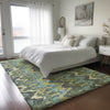 Dalyn Lorenzo LN6 Teal Machine Washable Area Rug Lifestyle Image Feature