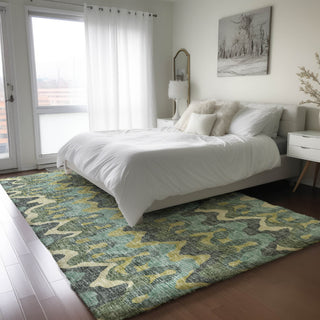 Dalyn Lorenzo LN6 Teal Machine Washable Area Rug Lifestyle Image Feature