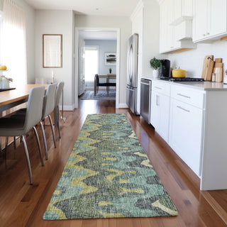 Dalyn Lorenzo LN6 Teal Machine Washable Area Rug Runner Lifestyle Image Feature