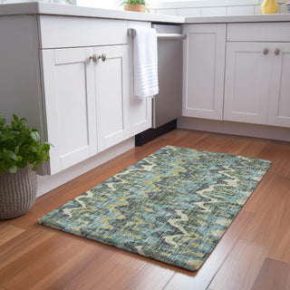 Dalyn Lorenzo LN6 Teal Machine Washable Area Rug Scatter Lifestyle Image Feature