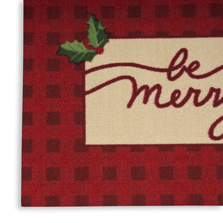 Nourison Light Enhance/Xmas LN663 Red Area Rug Texture Image