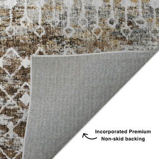 Dalyn Lorenzo LN7 Brown Machine Washable Area Rug Backing Image