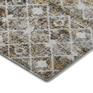 Dalyn Lorenzo LN7 Brown Machine Washable Area Rug Corner Image
