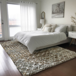 Dalyn Lorenzo LN7 Brown Machine Washable Area Rug Lifestyle Image Feature