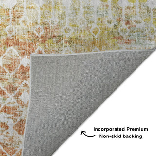 Dalyn Lorenzo LN7 Peach Machine Washable Area Rug Backing Image
