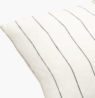 Surya Linen Stripe Buttoned LNB-001 White Corner Shot