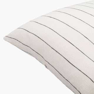 Surya Linen Stripe Buttoned LNB-001 White Corner Shot