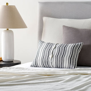 Surya Linen Stripe Buttoned LNB-002 Cream Style Shot