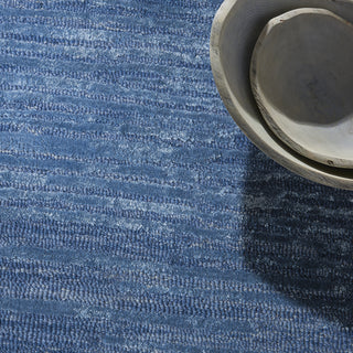 Calvin Klein Ck010 Linear LNR01 Blue Area Rug Corner Image