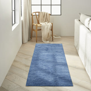 Calvin Klein Ck010 Linear LNR01 Blue Area Rug Corner Image