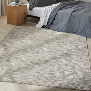 CK010 Linear LNR01 Grey Area Rug by Calvin Klein Corner Image