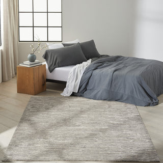 CK010 Linear LNR01 Grey Area Rug by Calvin Klein Room Image Feature