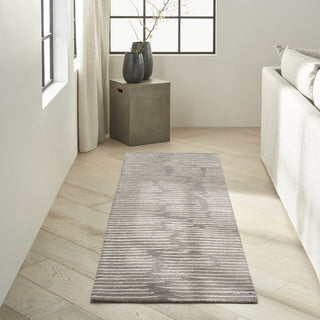 CK010 Linear LNR01 Grey Area Rug by Calvin Klein Corner Image