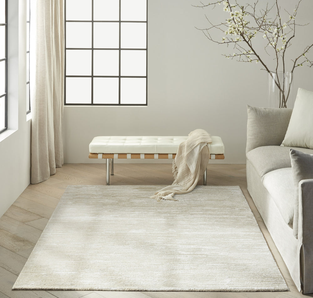 CK010 Linear LNR01 Ivory Area Rug by Calvin Klein Room Image Feature