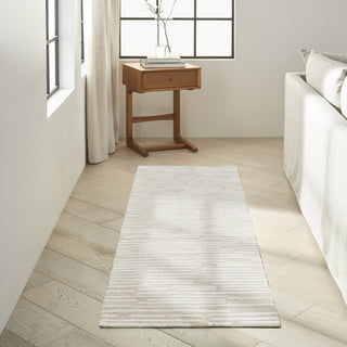 CK010 Linear LNR01 Ivory Area Rug by Calvin Klein Corner Image