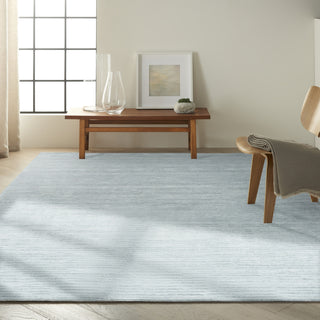 CK010 Linear LNR01 Light Blue Area Rug by Calvin Klein Corner Image