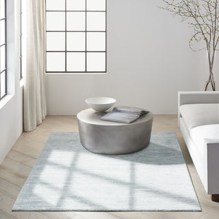 CK010 Linear LNR01 Light Blue Area Rug by Calvin Klein Room Image Feature