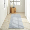 CK010 Linear LNR01 Light Blue Area Rug by Calvin Klein Corner Image