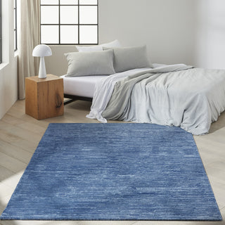 Calvin Klein Ck010 Linear LNR01 Blue Area Rug Room Image Feature