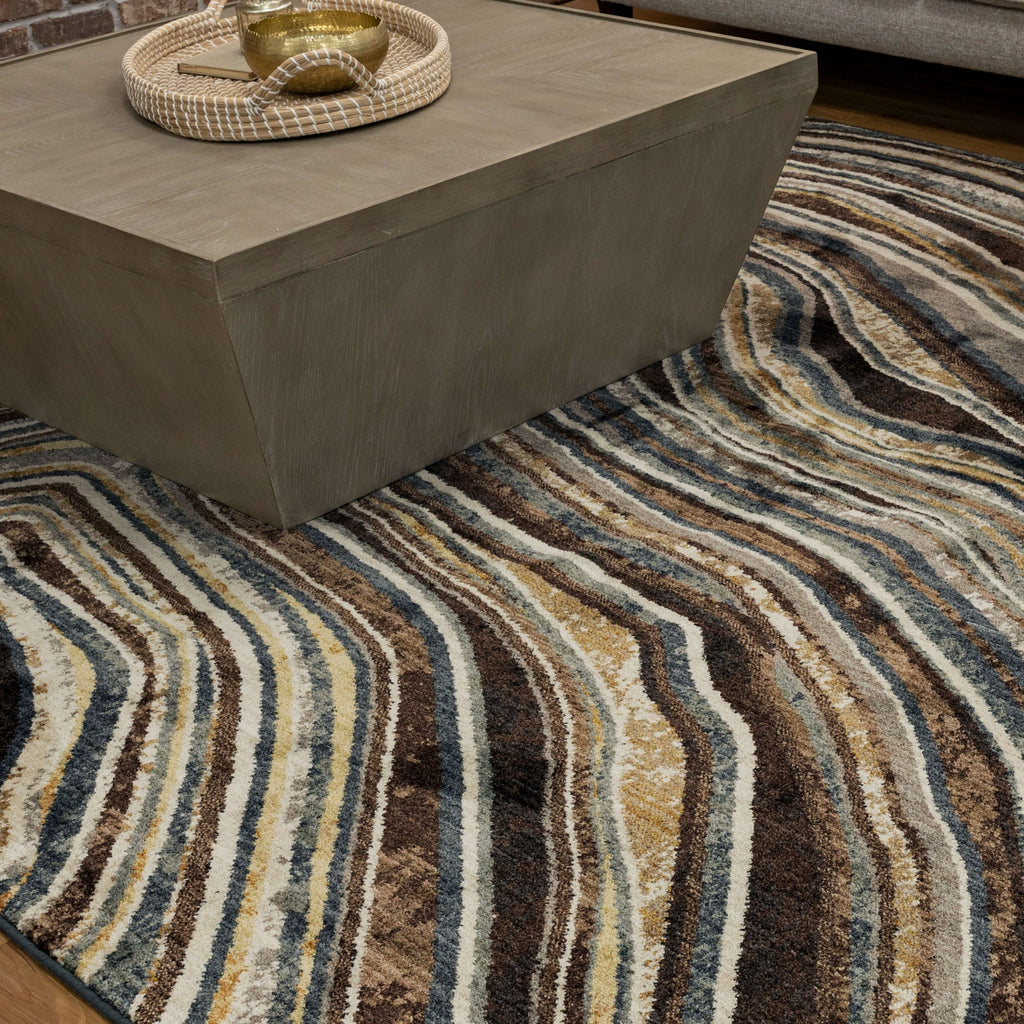 Karastan Milestones Logan Taupe Area Rug by Drew and Jonathan Home Lifestyle Image Feature