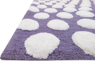 Loloi Lola Shag LL-02 Plum / White Area Rug Round Image