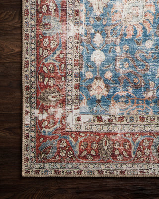 Loloi Loren LQ-01 Blue/Brick Area Rug Corner Image