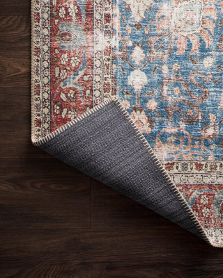 Loloi II Loren LQ-01 Blue/Brick Area Rug Corner Image