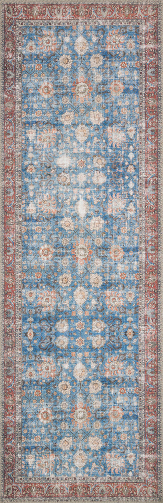Loloi II Loren LQ-01 Blue/Brick Area Rug Lifestyle Image Feature