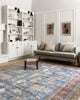 Loloi II Loren LQ-01 Blue/Brick Area Rug Lifestyle Image Feature