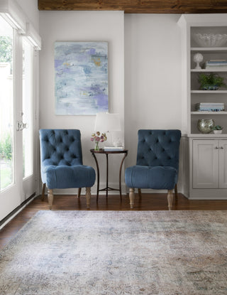 Loloi Loren LQ-04 Silver/Slate Area Rug Lifestyle Image Feature