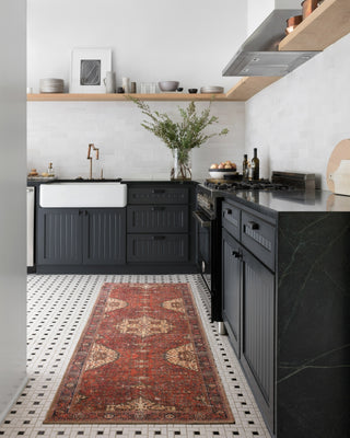 Loloi Loren LQ-07 Red/Navy Area Rug Lifestyle Image Feature
