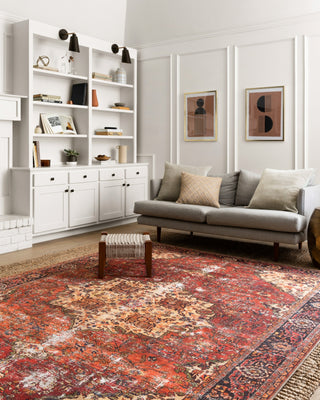 Loloi Loren LQ-07 Red/Navy Area Rug Lifestyle Image Feature